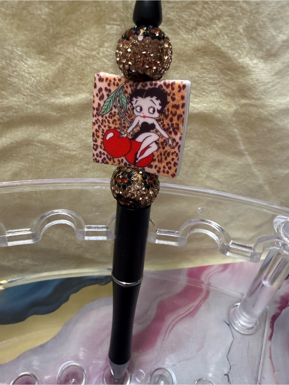 New Betty Boop Cherry Beaded Pen